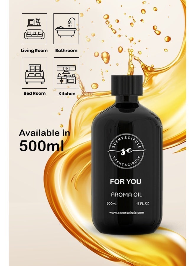 Scentscircle For You Fragrance Diffuser Oil 500ml with Orange Flower & Lime | Floral Jasmine, Rose, Honey & Patchouli Woody Aroma for Home, Shops & Office | Scentscircle - Image 3